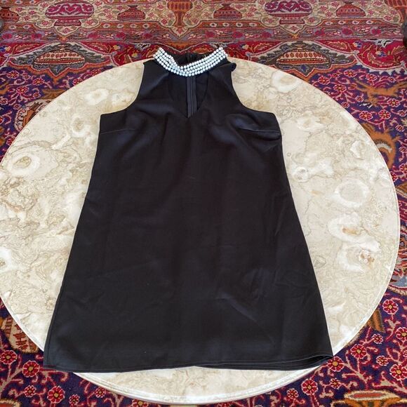 Lulus Black Sleeveless Cocktail Dress Pearl Neckline - Picture 7 of 14